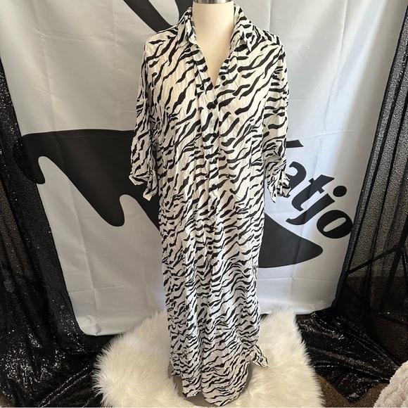 PEIXOTO Wild Zebra Josephine Cover Up One Size - Picture 4 of 8